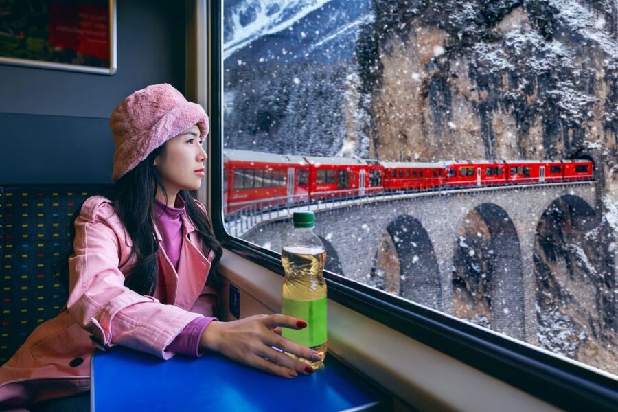 From Milan: St Moritz & Alps Day Trip with Bernina Red Train - The Bernina Red Train: the main event, with opening windows